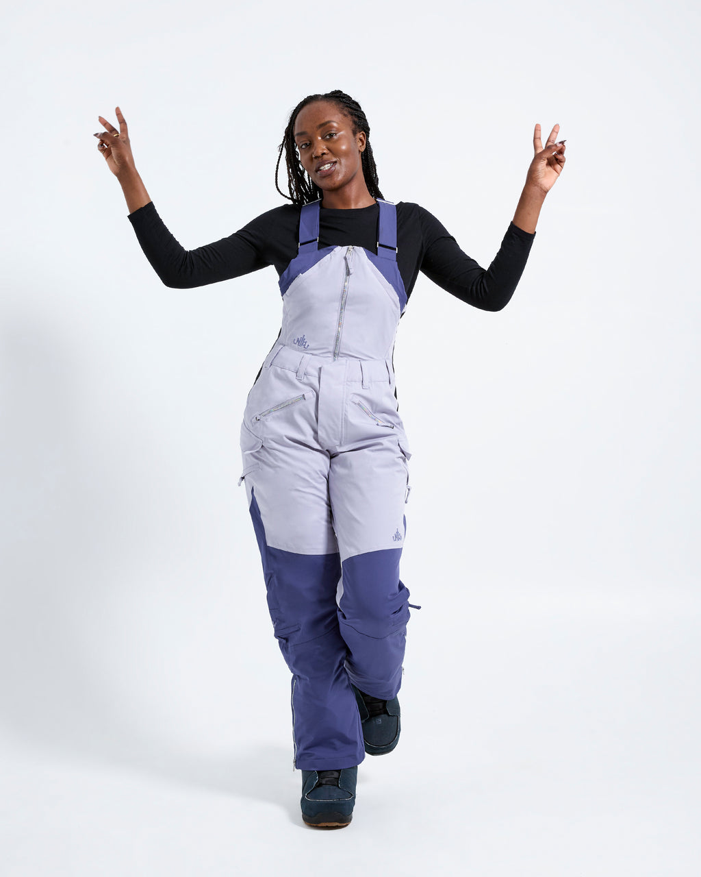 Indigo/Lilac - Zali Snow Bib SHORT - Nobody's Princess #colour_indigo/lilac