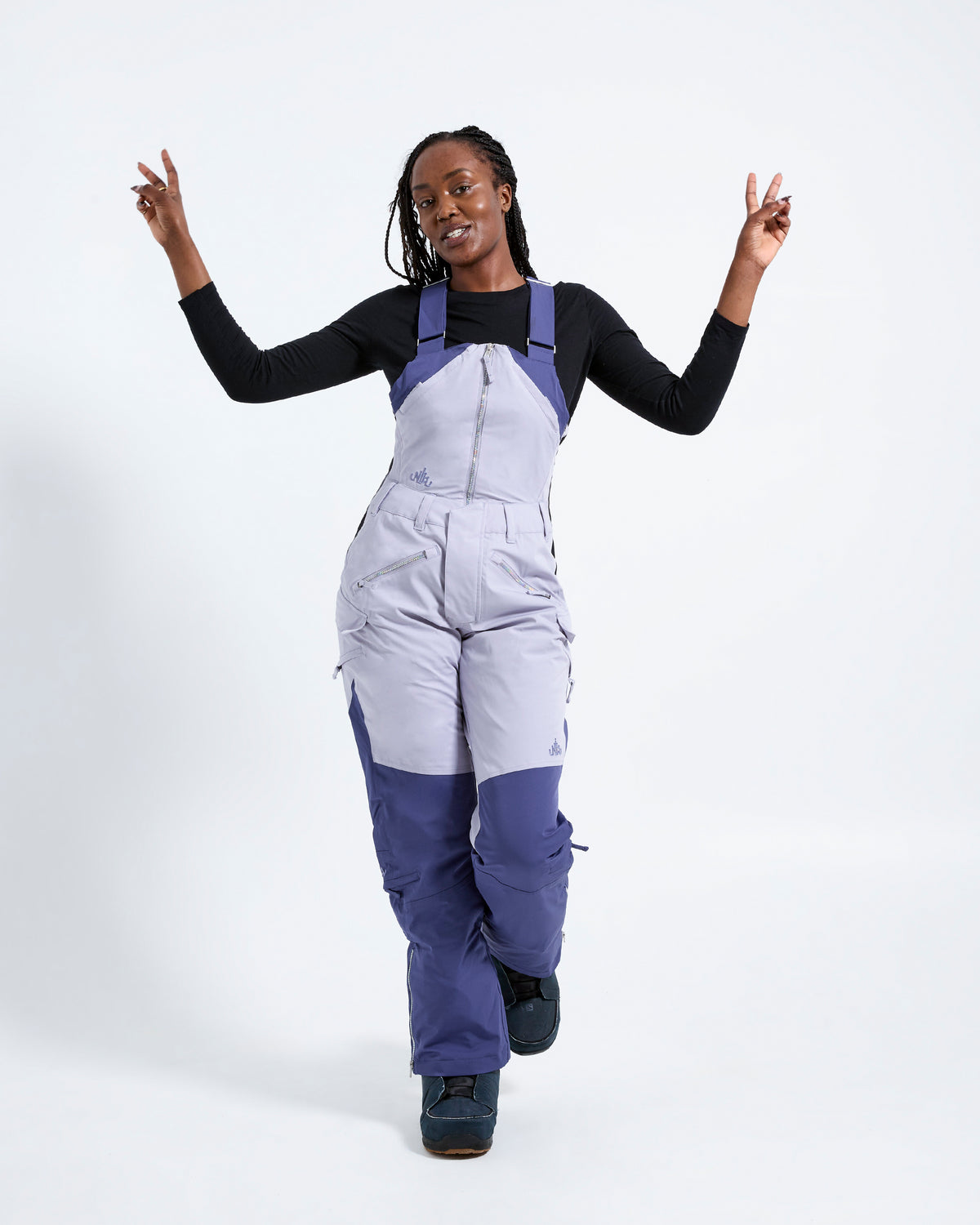 Indigo/Lilac - Zali Snow Bib SHORT - Nobody's Princess #colour_indigo/lilac
