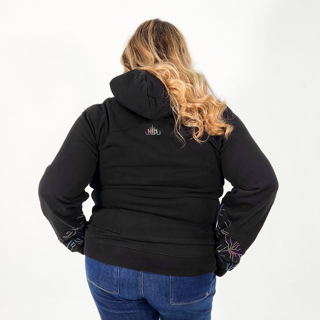 Fleece Hoodie - Black - Nobody's Princess  #colour_black