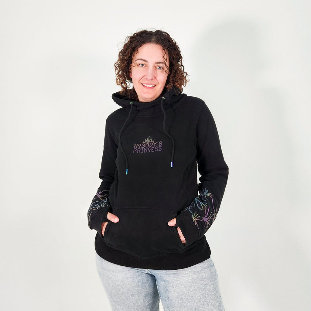 Fleece Hoodie - Black - Nobody's Princess #colour_black